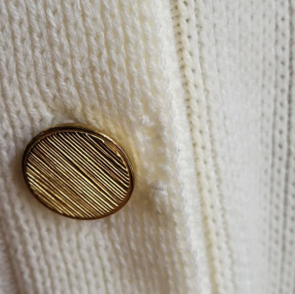 Vintage 70s Acrylic ivory cardigan size medium - Picture 11 of 12